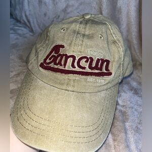 Caribbean Side Cancun Mexico Embroidered Khaki Tan Cotton Dad Hat Baseball Cap